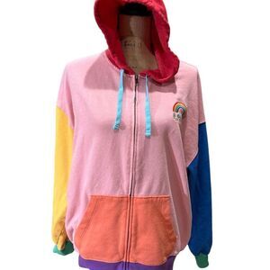 SO Women's Multicolor Zippered Hoodie Jacket Size S